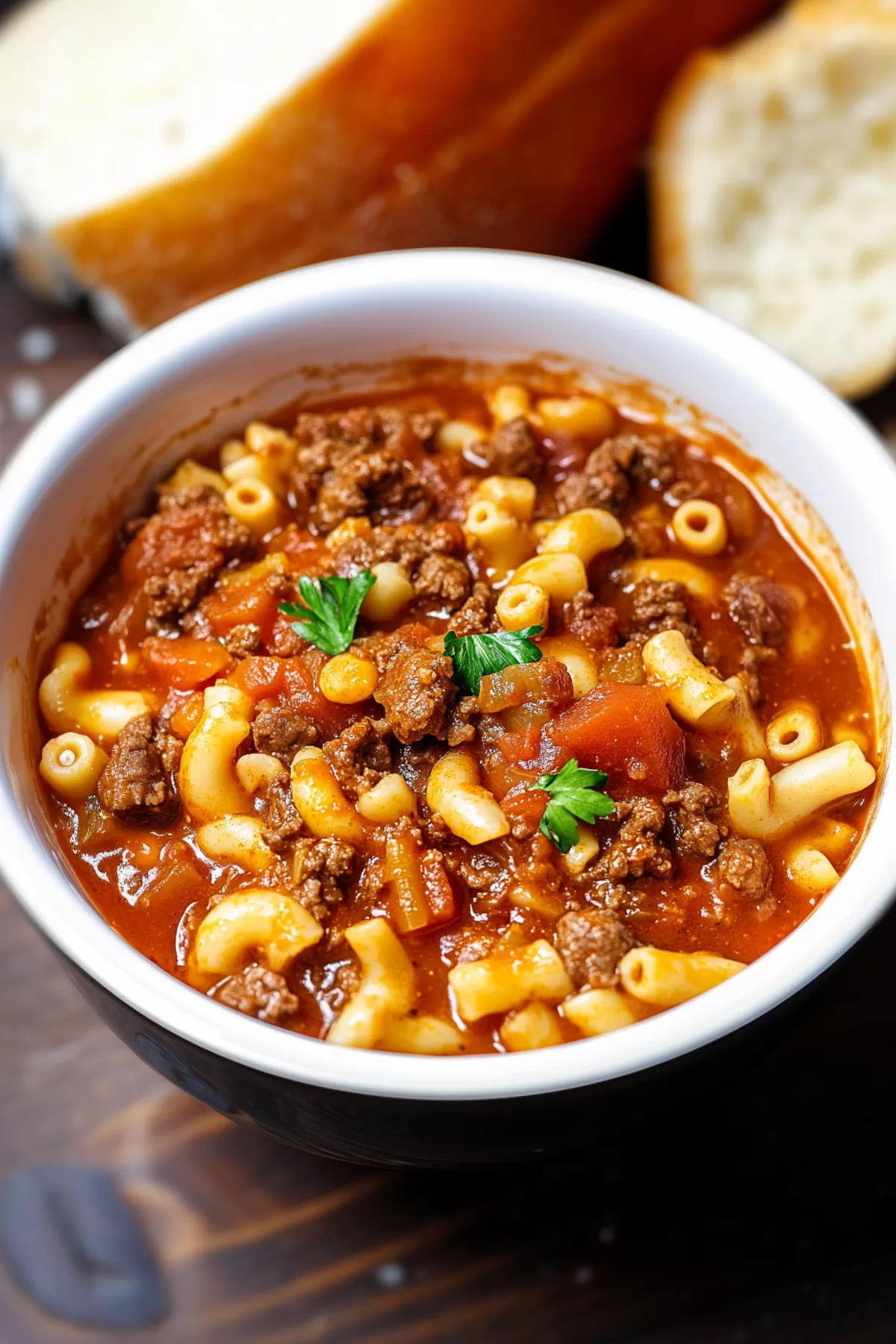 Plate of classic American goulash, showcasing its hearty ingredients and inviting aroma.