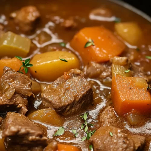 A comforting stew filled with slow-cooked flavors and vibrant herbs.