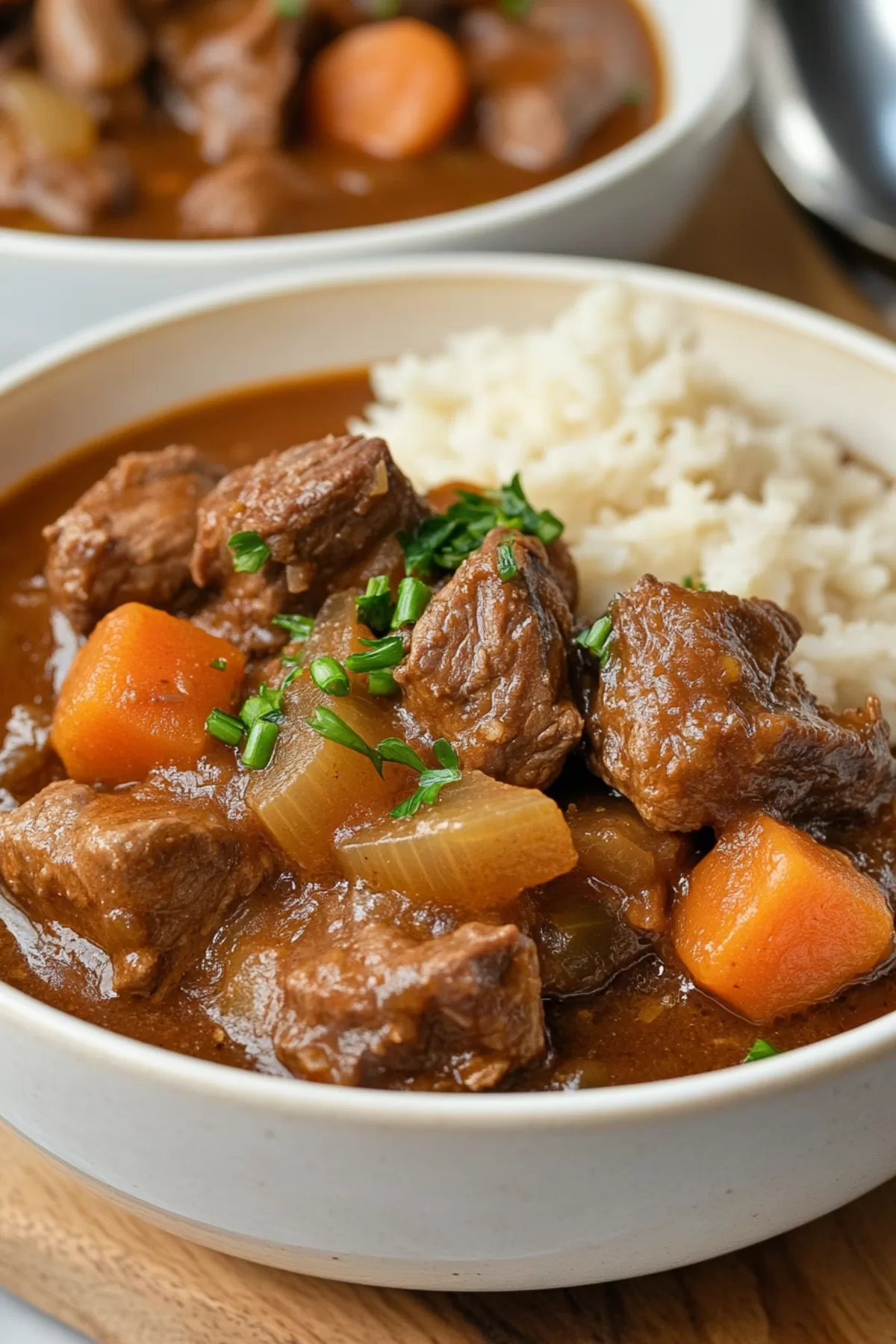 A cozy, slow-cooked dish showcasing hearty ingredients and deep flavors.