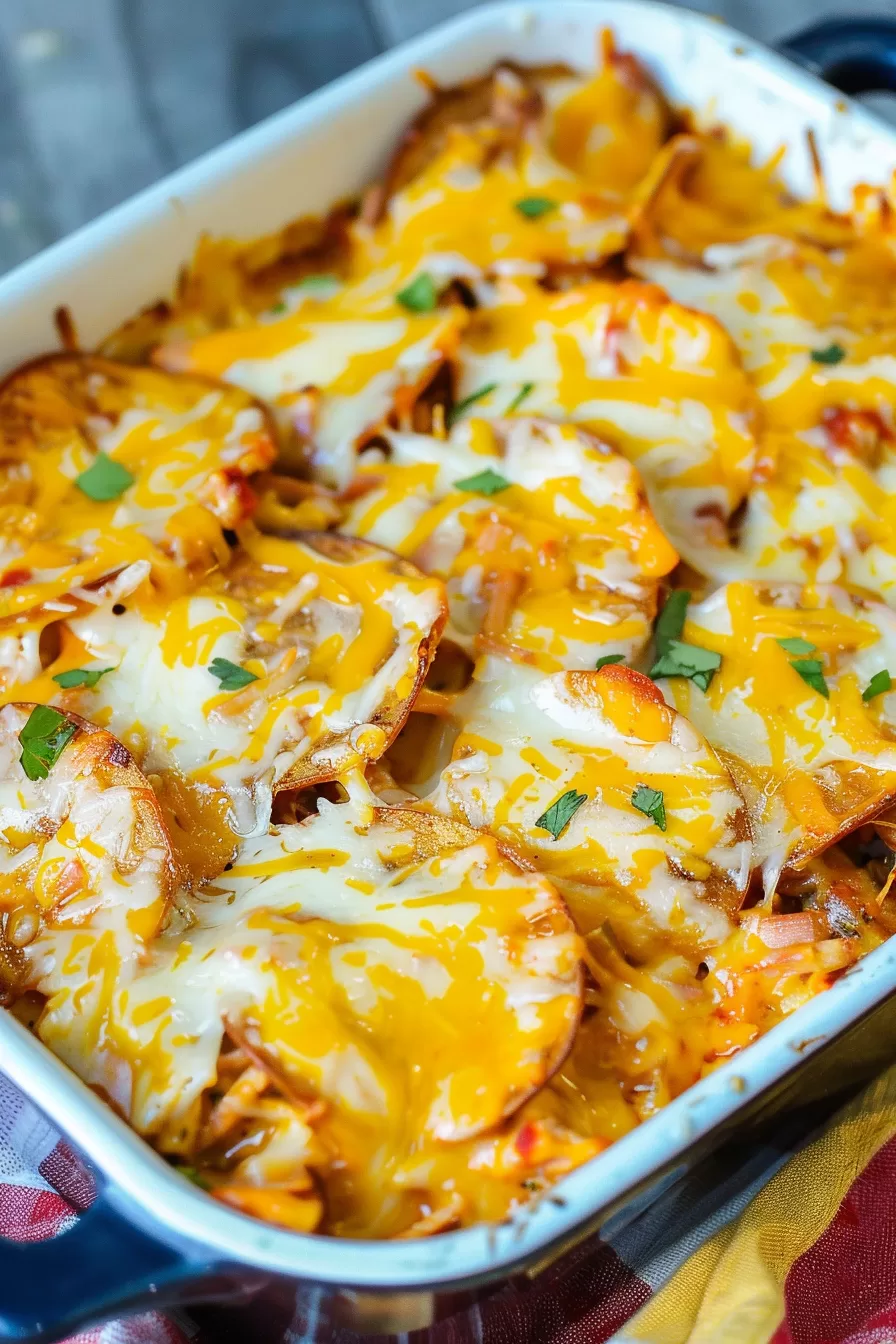 Spicy Pulled Pork King Ranch Casserole