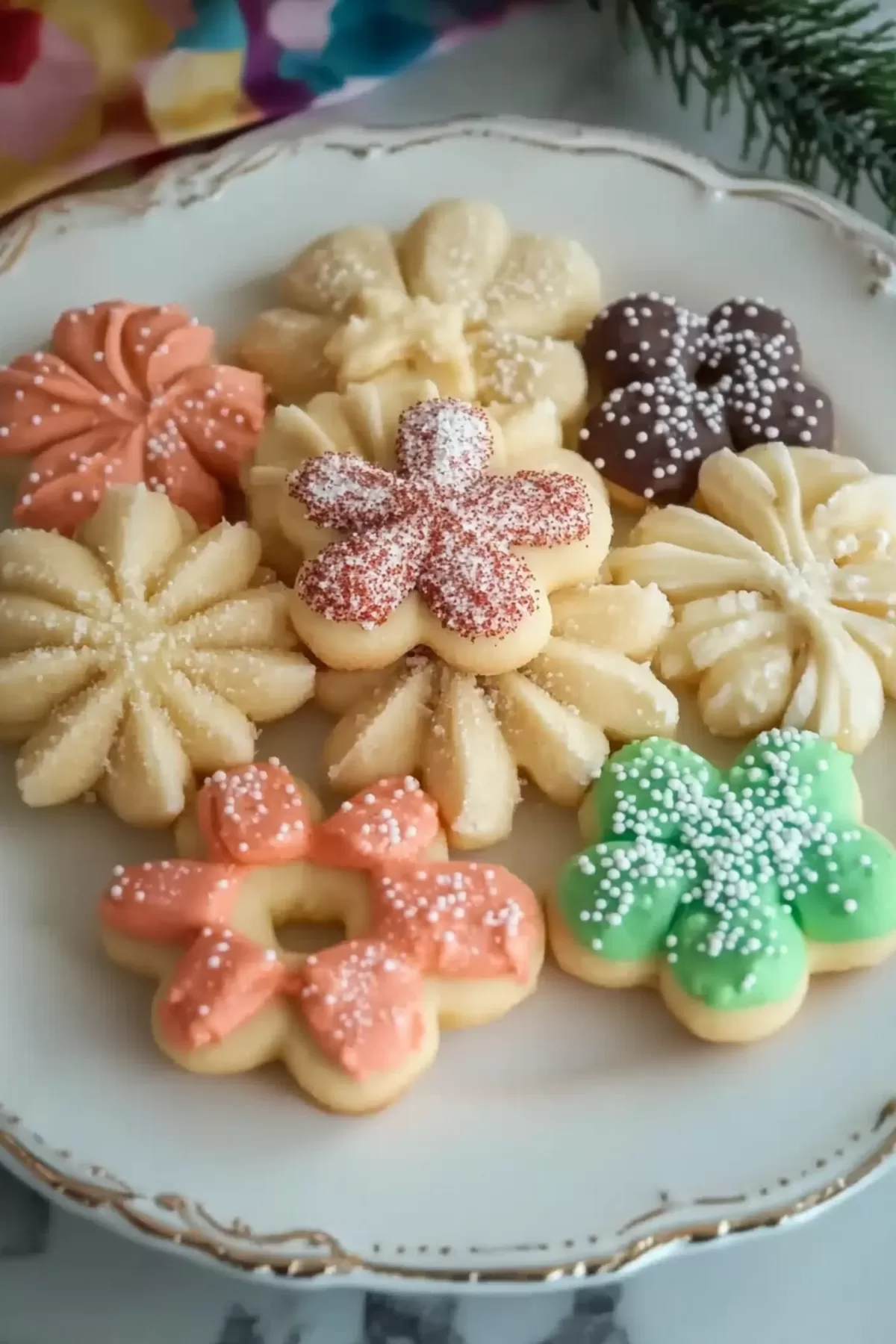 Colorful cookies adorned with icing and sprinkles, showcasing unique shapes and designs.