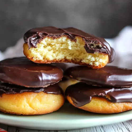 A bite taken out of a cookie reveals the soft, fluffy texture beneath the glossy chocolate topping.