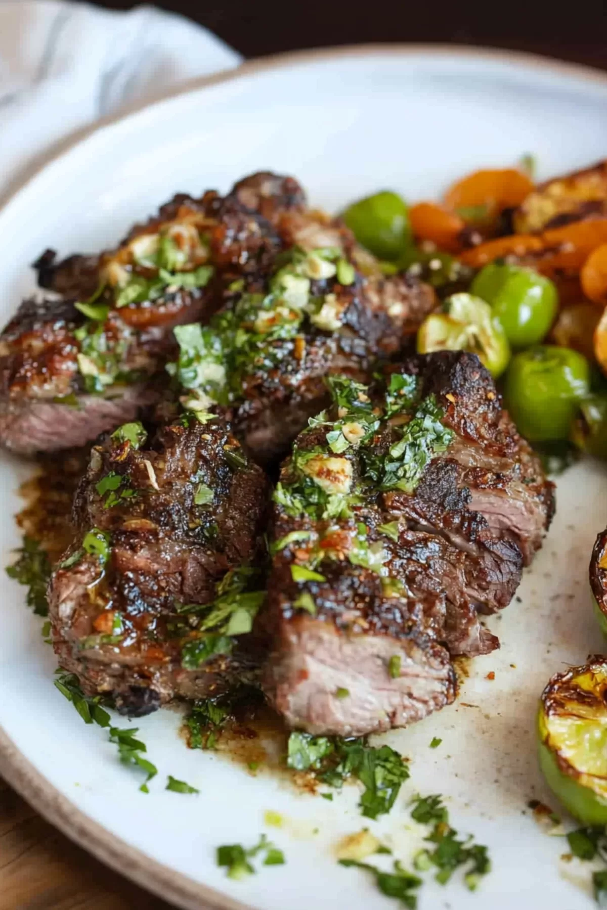 Golden-brown lamb breast glazed with a rich sauce and garnished with parsley, ready to serve.