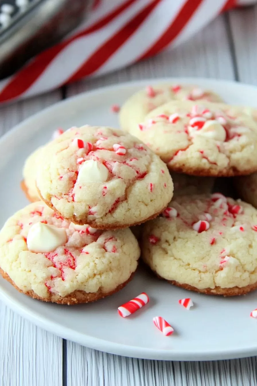 Bright and festive cookies featuring peppermint bits, a delightful holiday dessert idea.