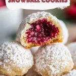 Raspberry Almond Snowball Cookies