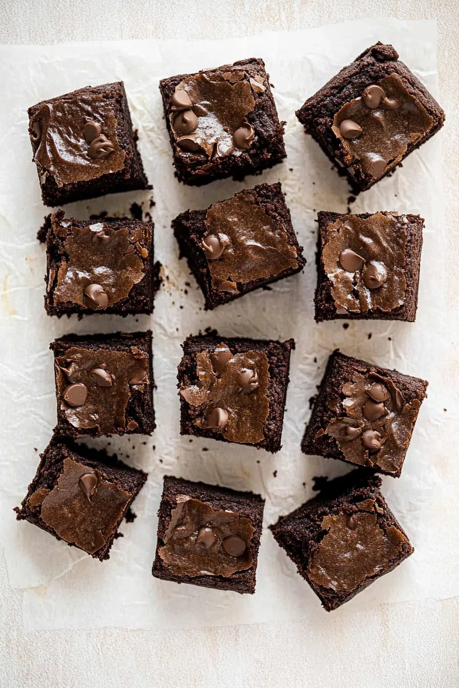 Thick, velvety chocolate bars dusted with powdered sugar.