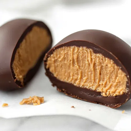 Sweet, bite-sized candies with a velvety peanut butter filling.