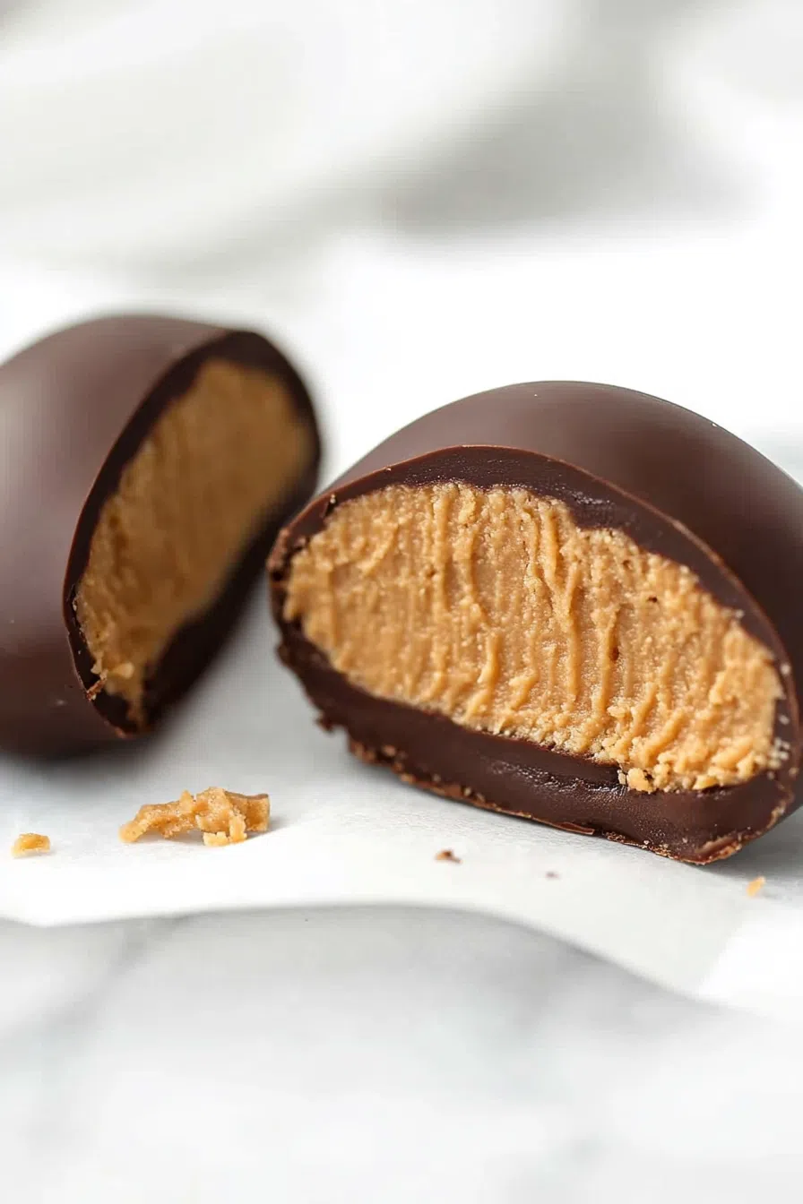 Sweet, bite-sized candies with a velvety peanut butter filling.