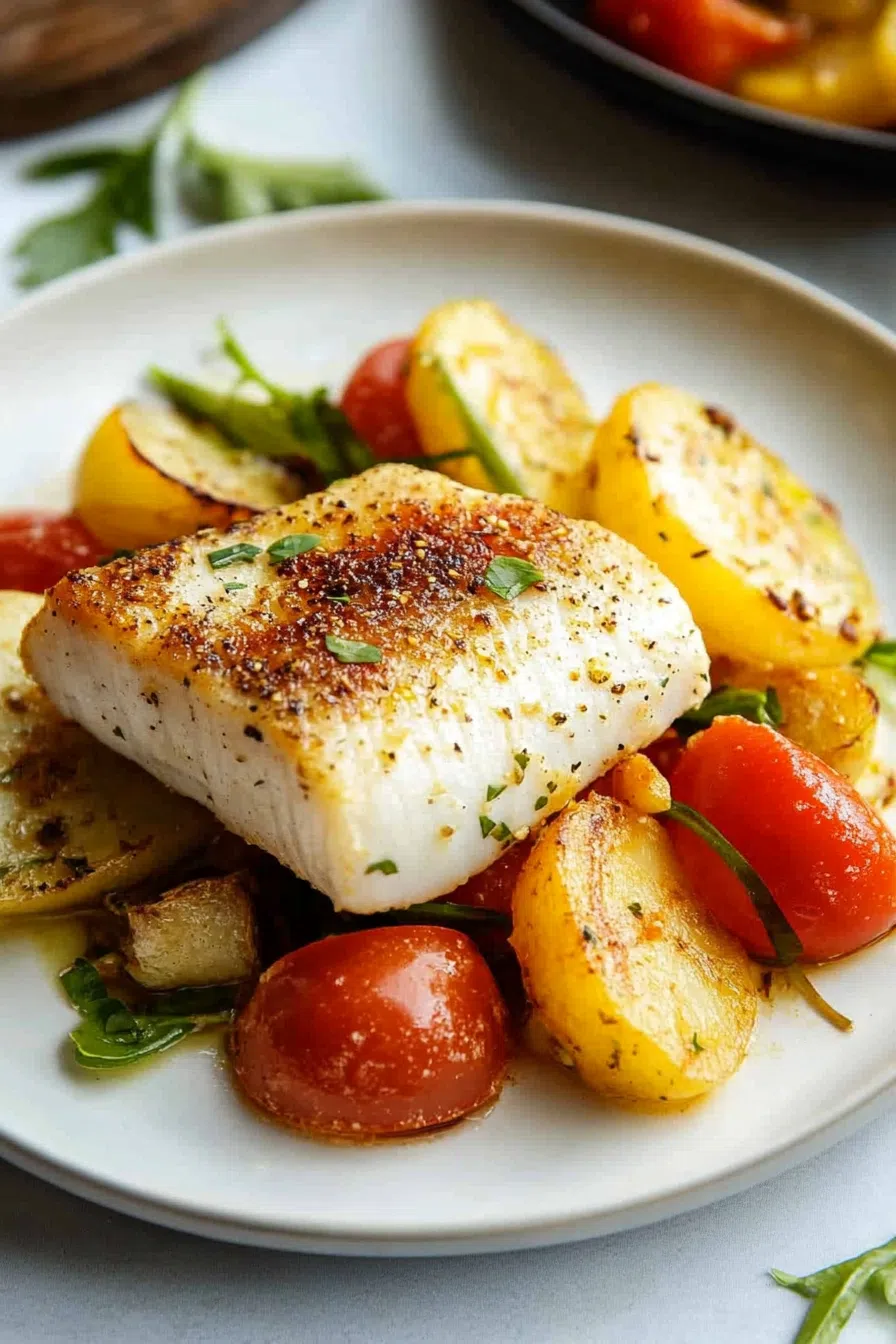 A serving of haddock fillets with a golden crust, ready to be enjoyed.