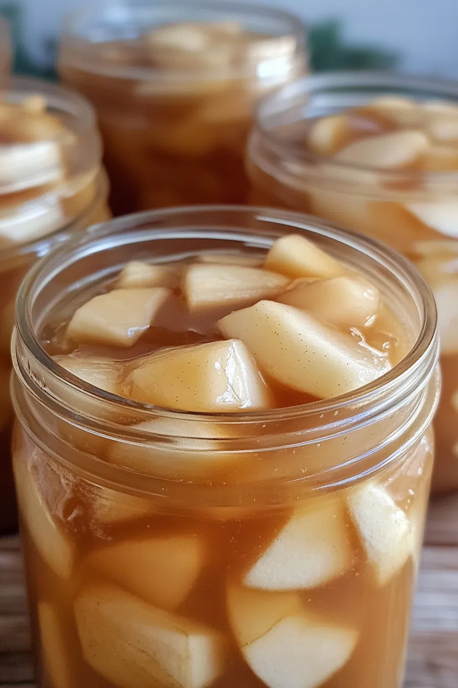 A delicious-looking apple pie, freshly baked using the homemade pie filling.