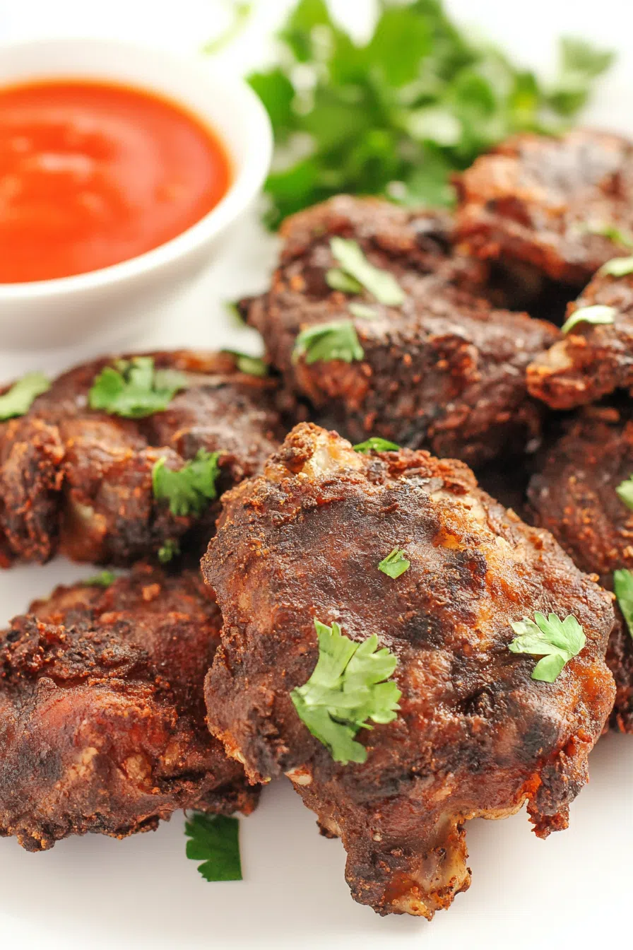 Golden, crunchy bites served with a dipping sauce.