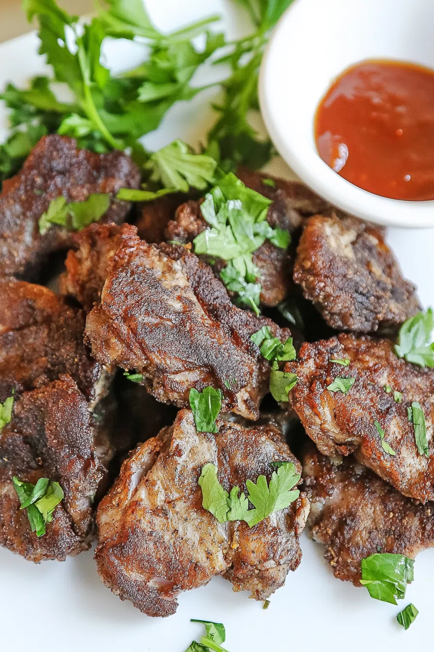 A plate of golden-brown chicken livers, each piece showcasing a crispy, well-seasoned exterior.