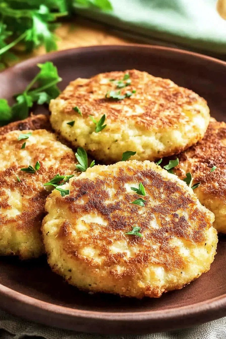 Close-up of an egg patty, highlighting the crispy exterior and fluffy interior.