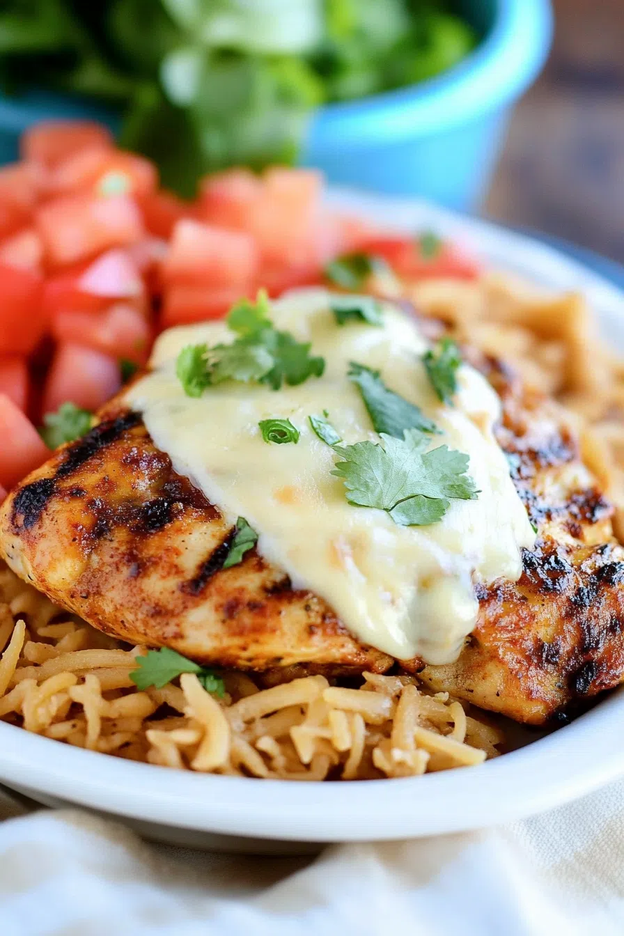 A steaming plate of Pollo Loco, with a colorful mix of vegetables and herbs adding visual appeal.
