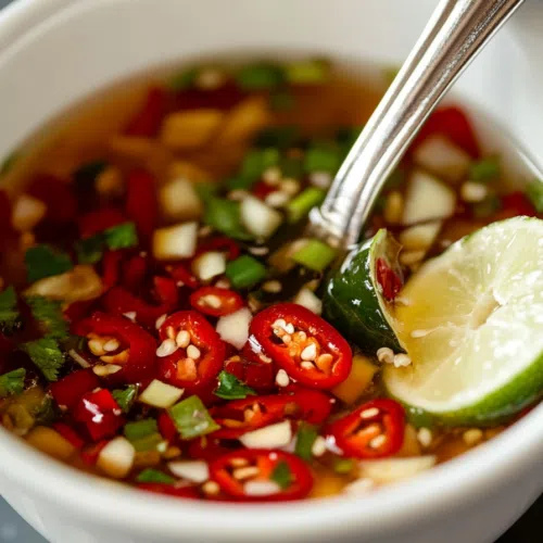 Close-up of Thai fish sauce in a glass jar, showcasing its smooth texture and vibrant hue.