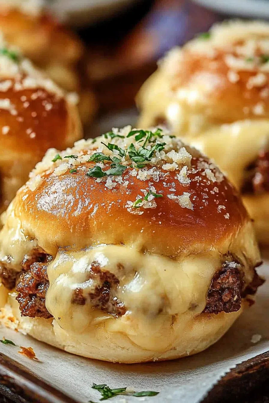 Golden, crispy dough ball cut open to reveal melted cheese and bacon filling.