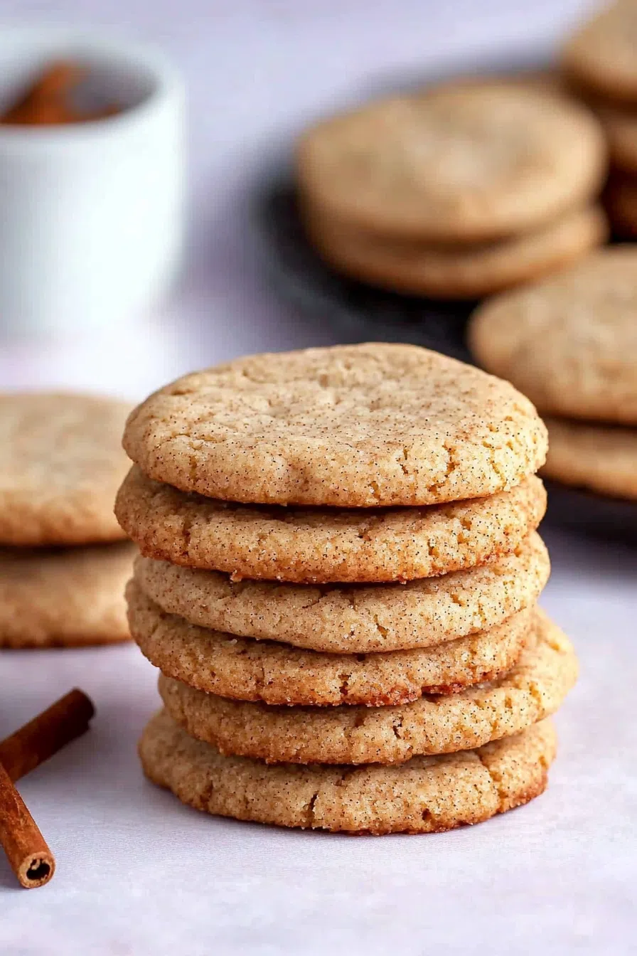 A festive plate with cookies arranged next to a cup of tea and a cinnamon stick.