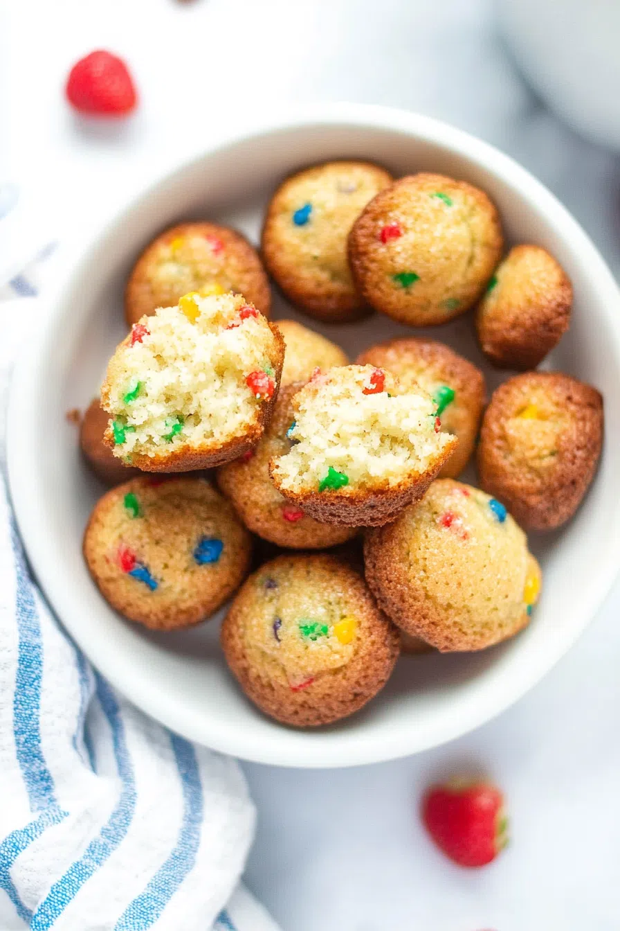 Mini muffins with a soft, fluffy texture.