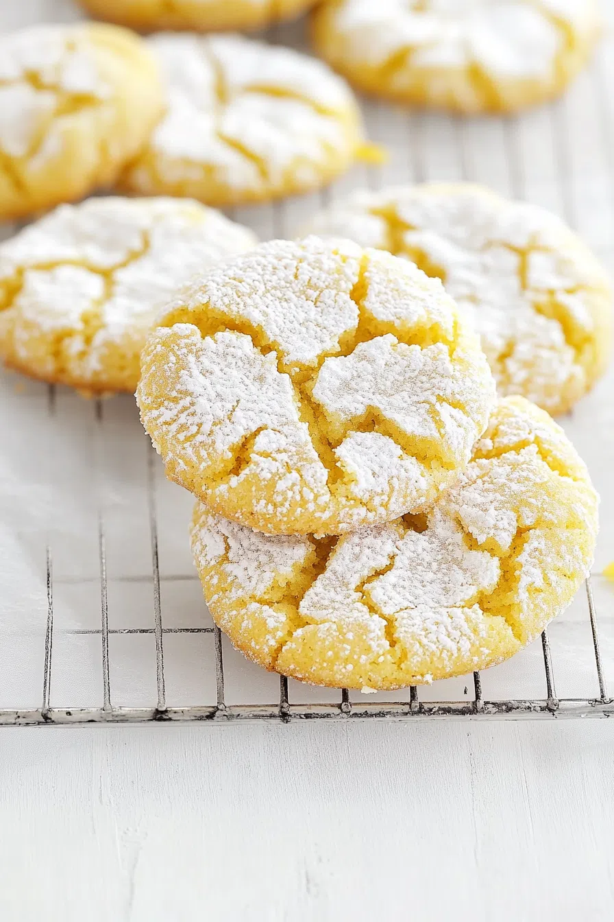 Freshly baked cookies with a slightly cracked surface, revealing a tender inside.