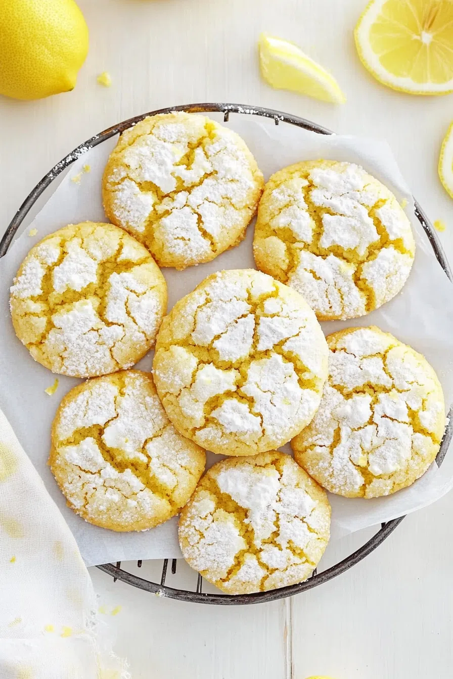 A plate of bright, citrusy cookies arranged neatly for serving.