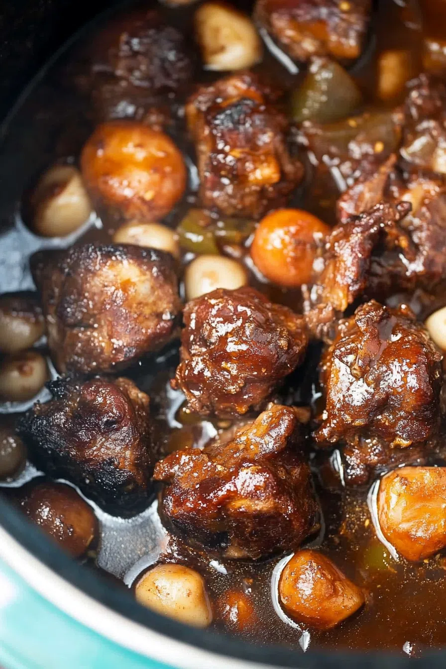 Slow-cooked oxtail with a glossy, flavorful sauce.