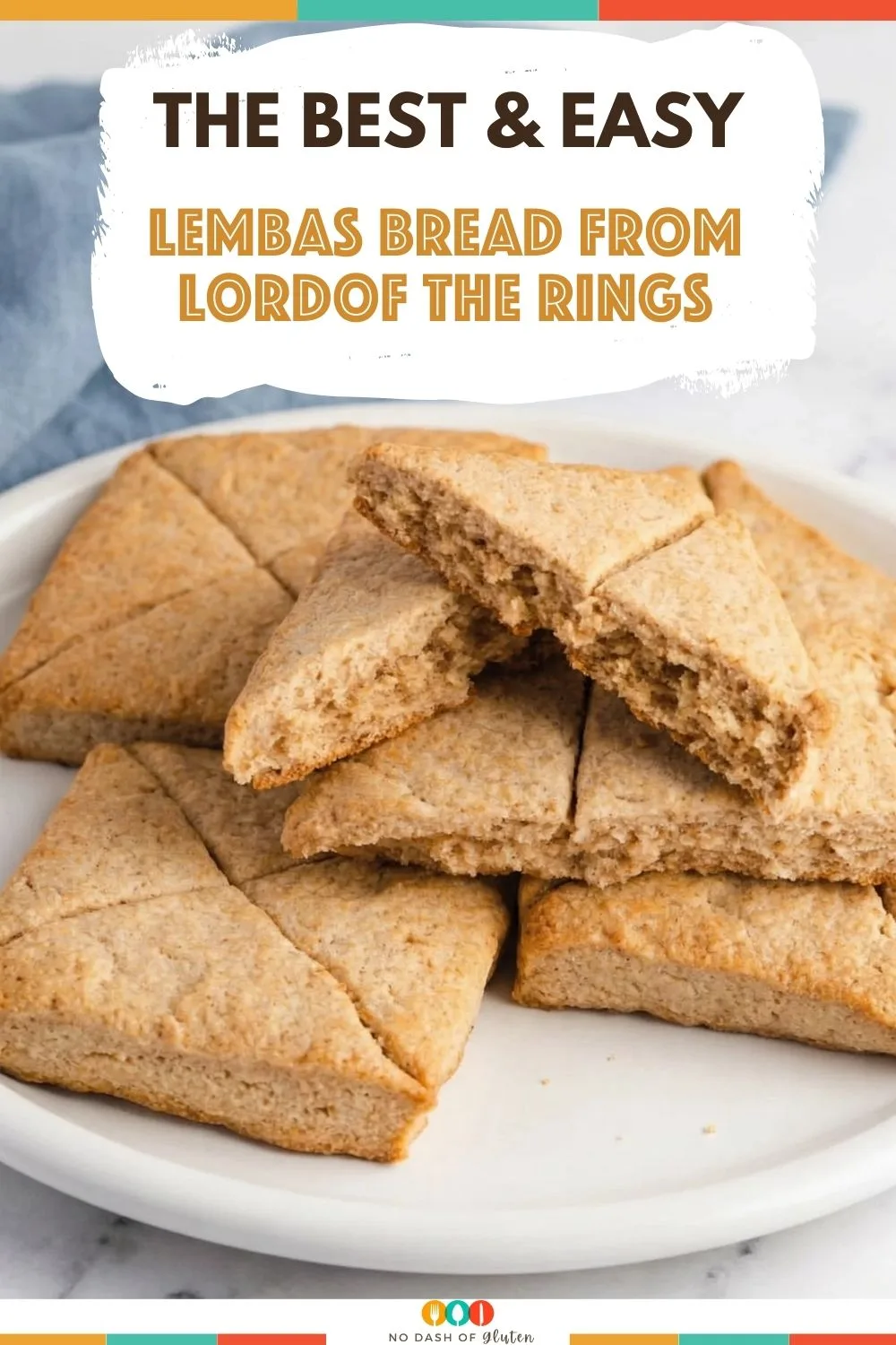 Lembas Bread inspired by Lord of the Rings cut into squares and served on a white plate