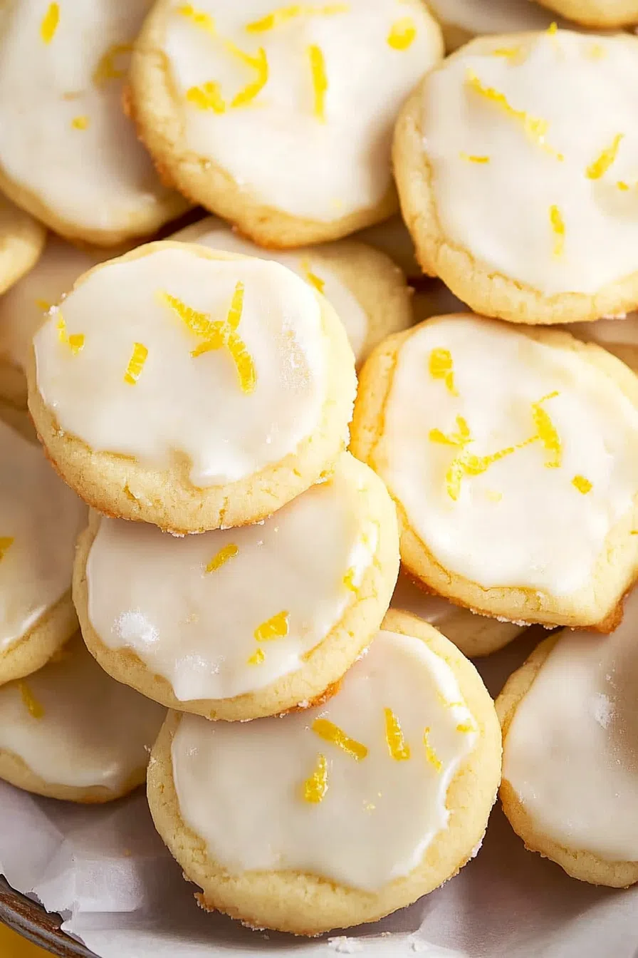 Stack of homemade cookies with a hint of citrus, ready to serve.