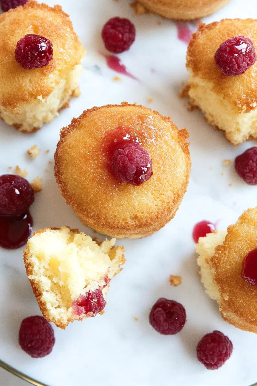 A rich cake slice with a golden brown exterior and moist center.