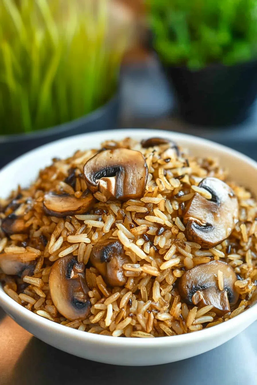Garnished rice served in a rustic dish, with herbs sprinkled on top.