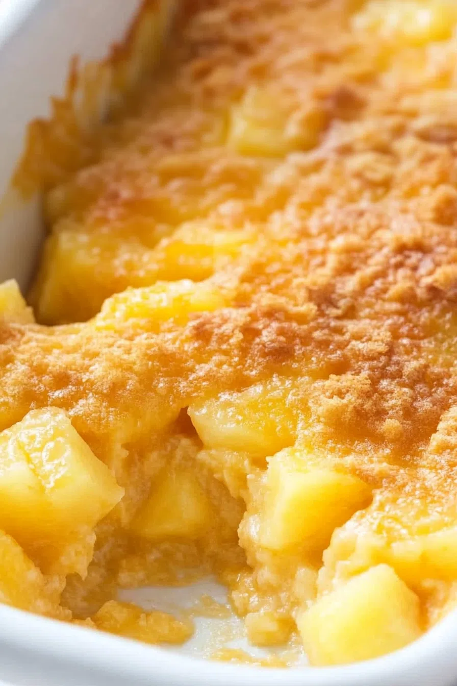 A close-up of the crunchy cracker topping contrasting with the gooey filling beneath.