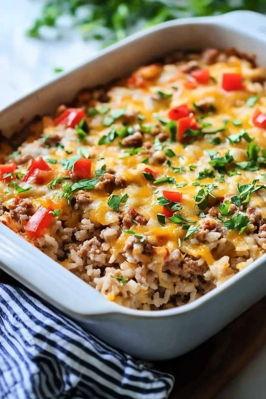 A bubbly, golden casserole fresh from the oven, ready to serve.