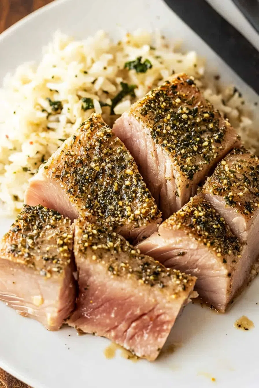 Tender fish fillet with a smoky glaze, ready to eat.