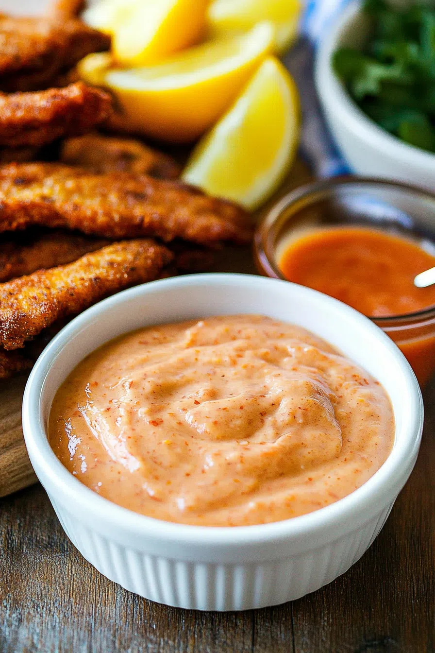 Close-up of a small bowl filled with homemade sauce, garnished with a sprinkle of spices.