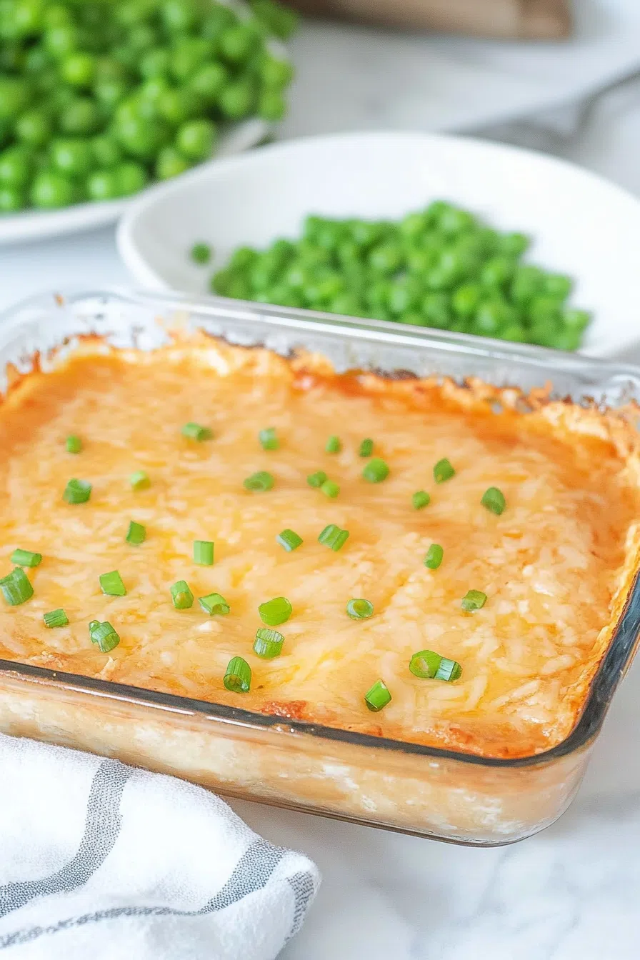 A bubbling, cheesy bean dip fresh out of the oven in a baking dish.