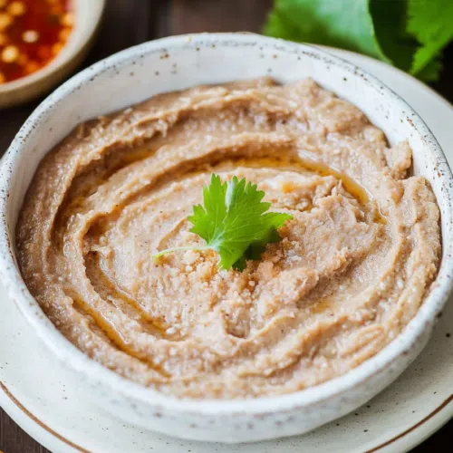 A plate of pate garnished with pickled vegetables.