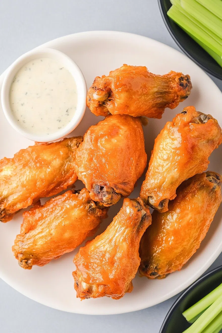 Overhead shot of a party appetizer plate with dipping sauce.