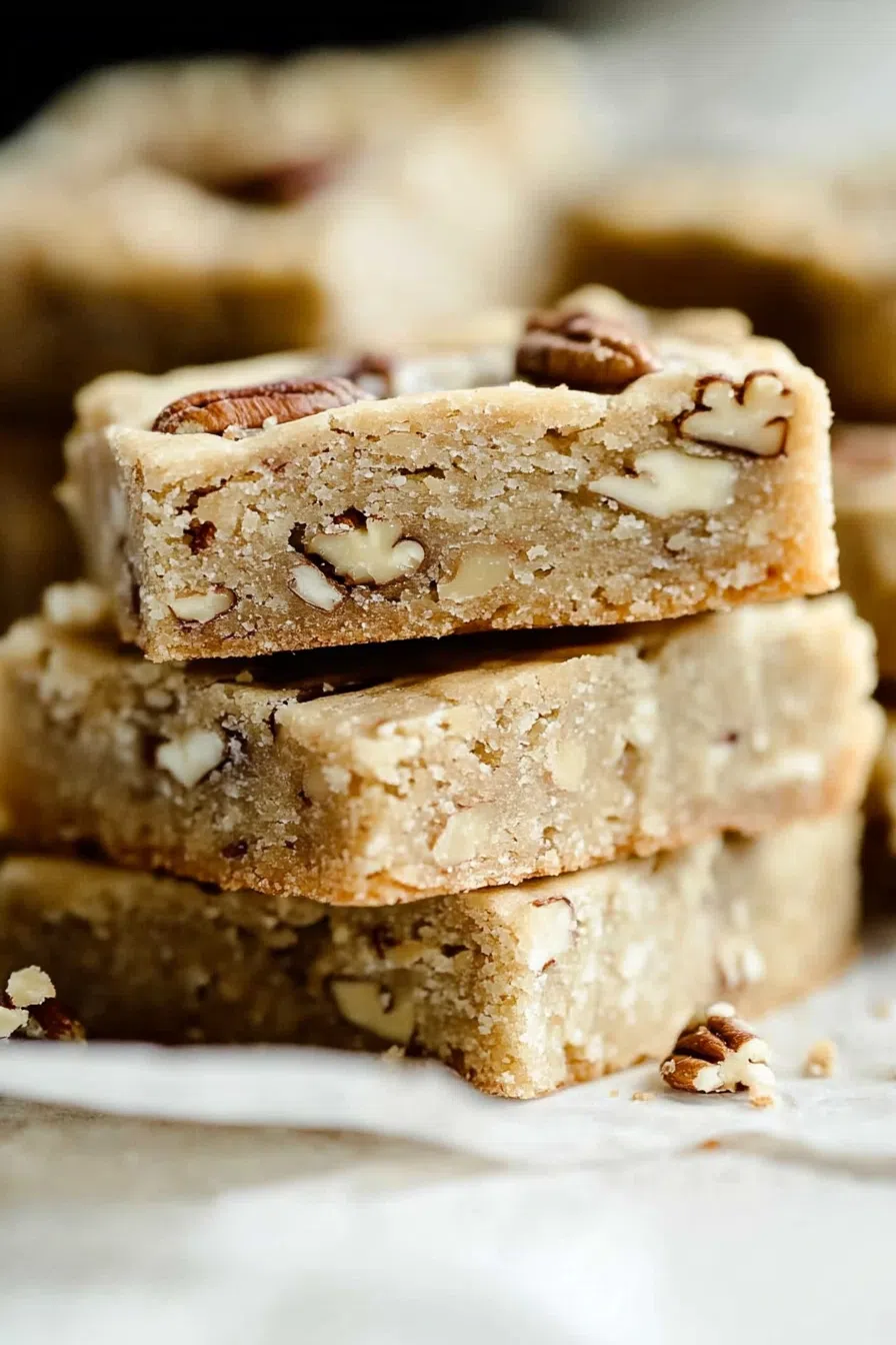 Stack of buttery cookies tied with twine, resting on a marble surface.