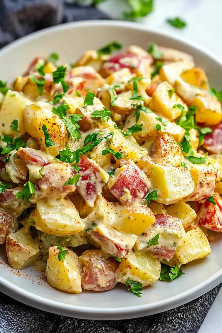 Top-down view of a chilled side served in a textured ceramic bowl.