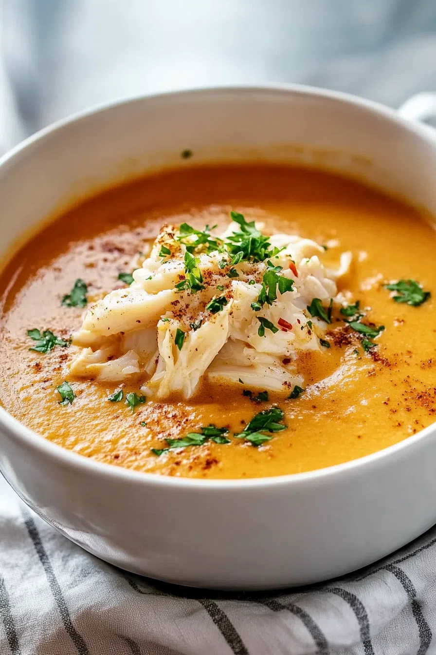 A cozy table setting featuring crusty bread next to a filled soup bowl.