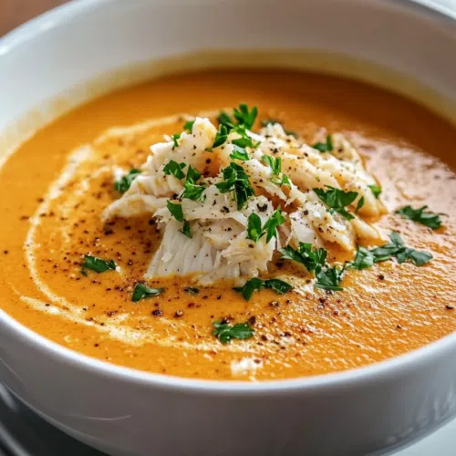 Close-up of a warm seafood soup with garnished parsley.