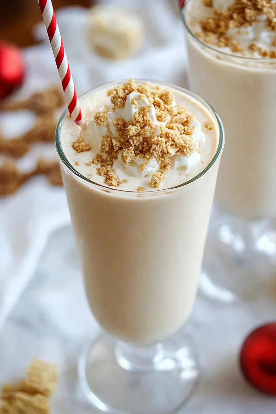 A single serving of a chilled, spiced shake in a clear glass, ready to enjoy.