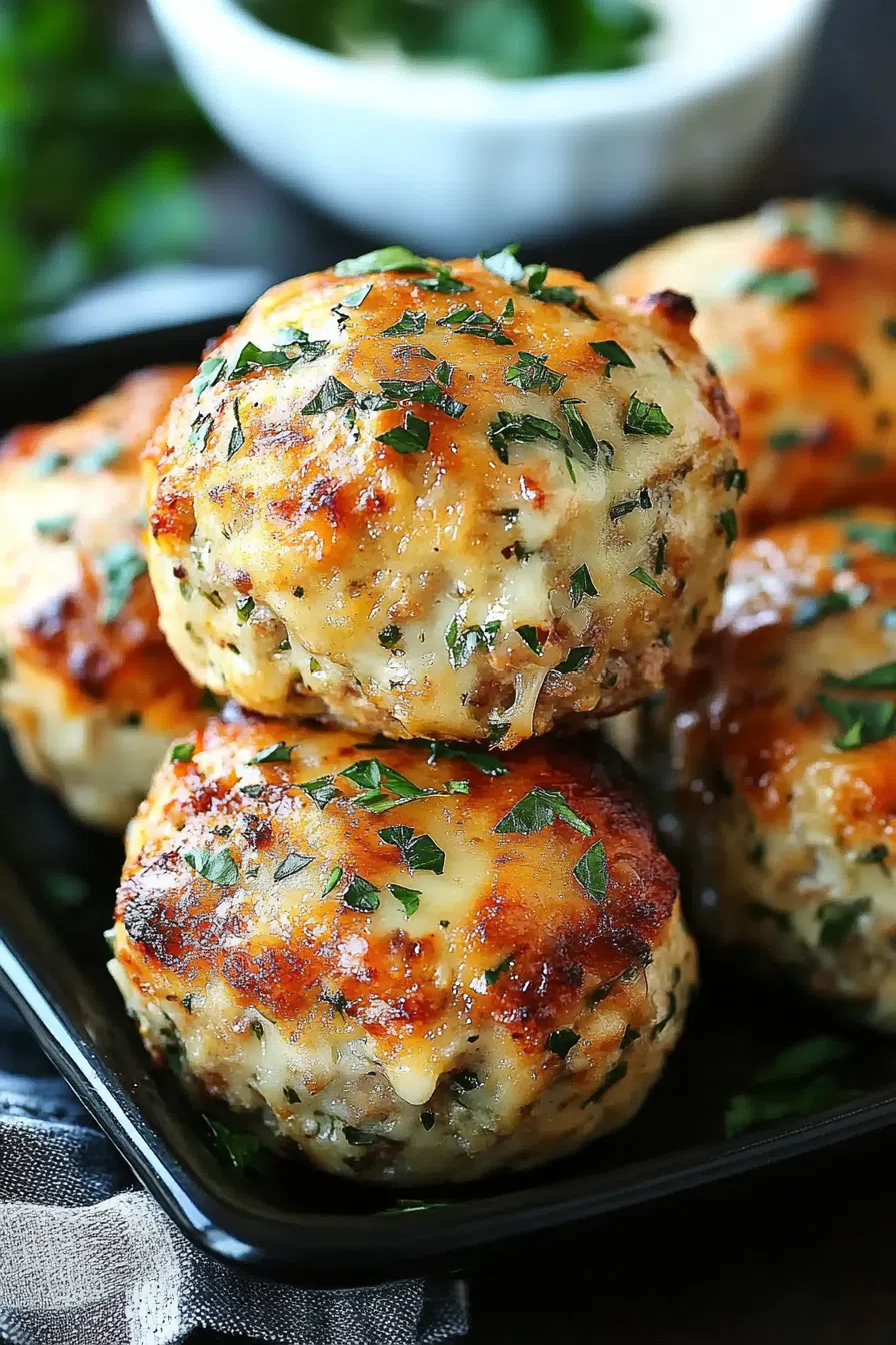 Plate of comforting dinner portions garnished with fresh parsley.