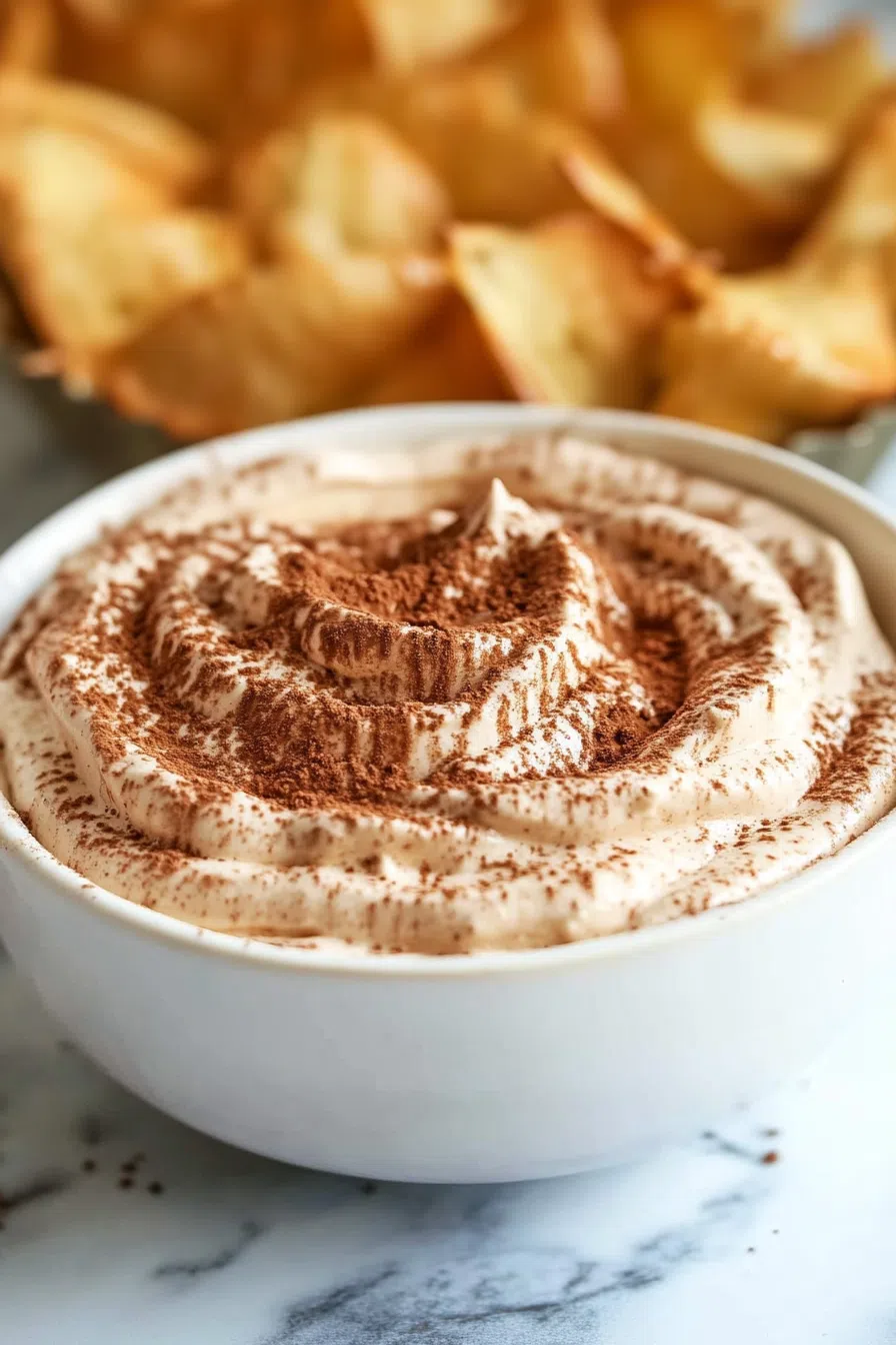 Elegant party setup featuring a bowl of sweet dip with dipping cookies.