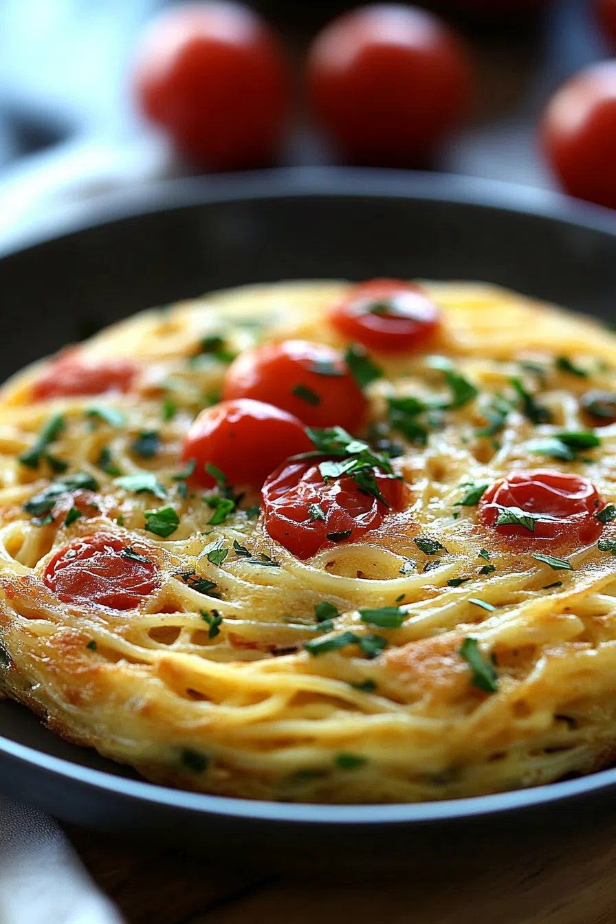 Full baked dish with a crispy, browned top and herbs sprinkled over.