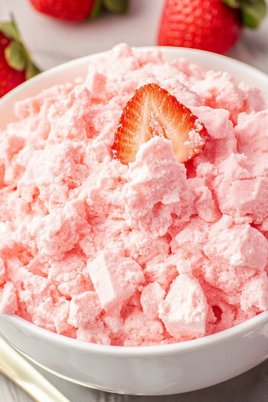 Light and airy salad served in a vintage-style serving dish.