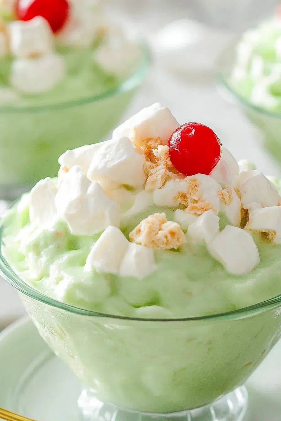 A vintage-style dessert topped with whipped cream and maraschino cherry.