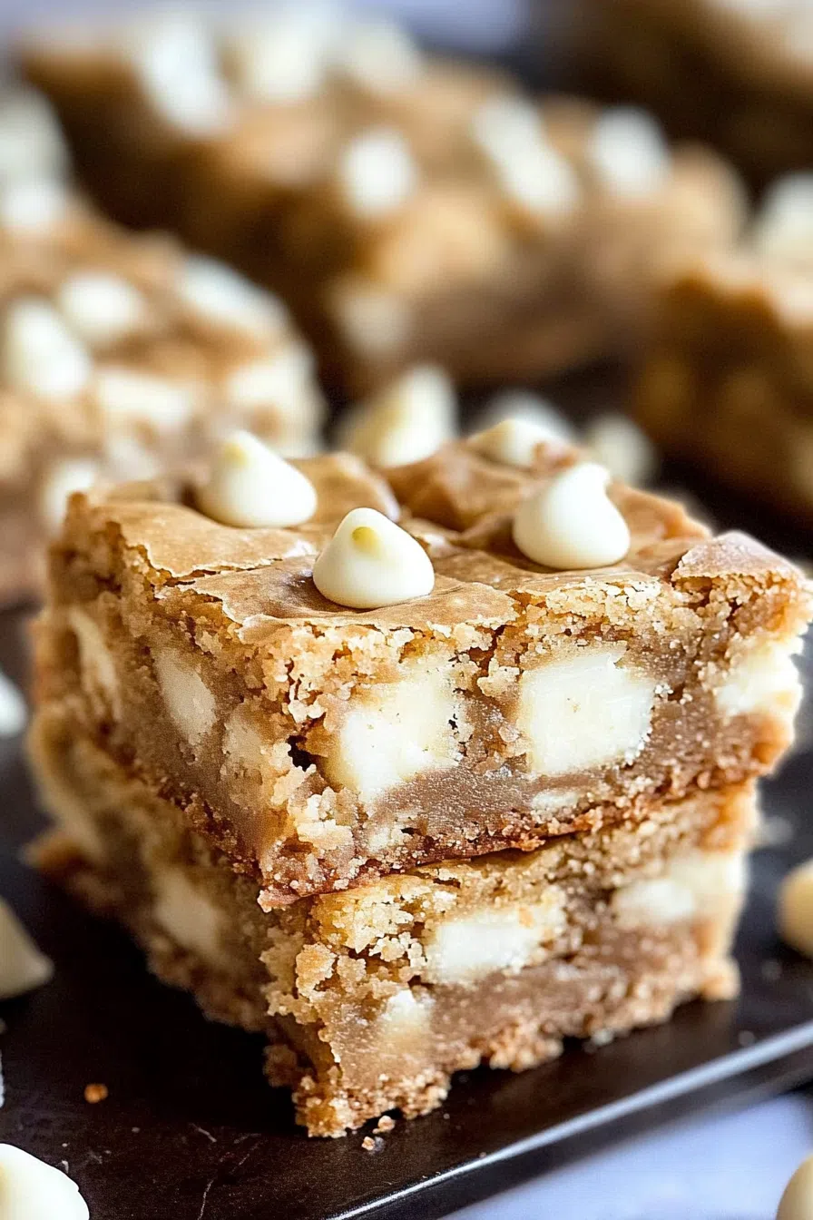 Freshly baked dessert bars with a soft, chewy texture.