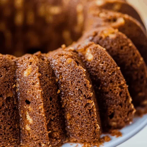 Close-up of a moist cake slice on a white plate with visible texture.