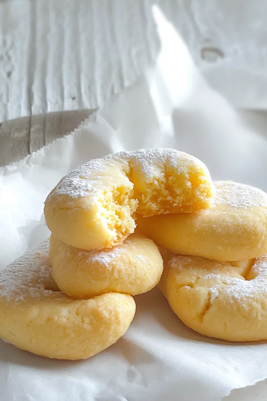 Light, buttery biscuits with scalloped edges served in a rustic tin lined with parchment paper.