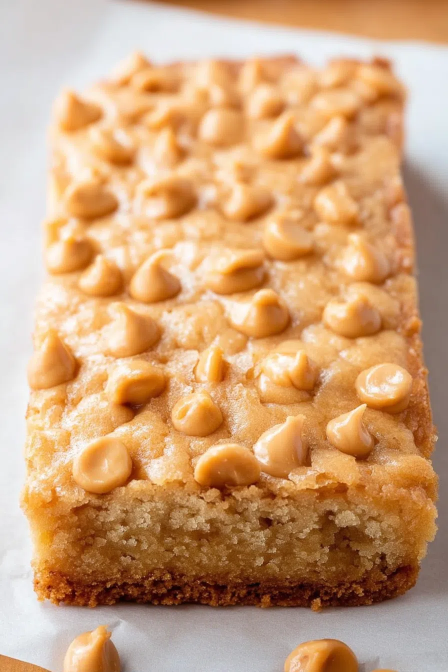 Dessert squares cut and arranged on parchment paper.